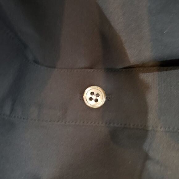 Theory Shirt Dress Women 4 Lannie Black Cotton Stretch Roll Tab Long Sleeve - Picture 7 of 9